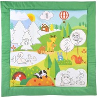 Chicco Gioco Tappeto Numeri e Colori, Tappeto da Colorare con Pennarello Magico, 80x80 cm, Lavabile a Mano, 12-36 Mesi